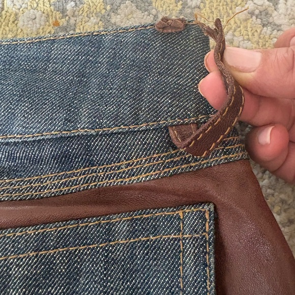 Elements By Vakko Leather and Denim Pants - Picture 9 of 15